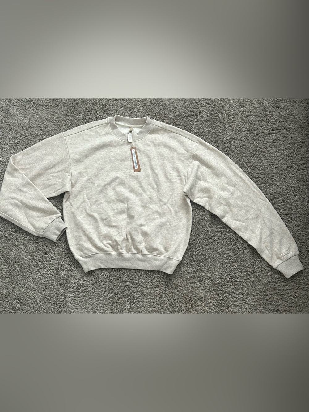 SKIMS Men’s Oatmeal Heather Cotton Fleece Classic Crew Sweatshirt NWT XS